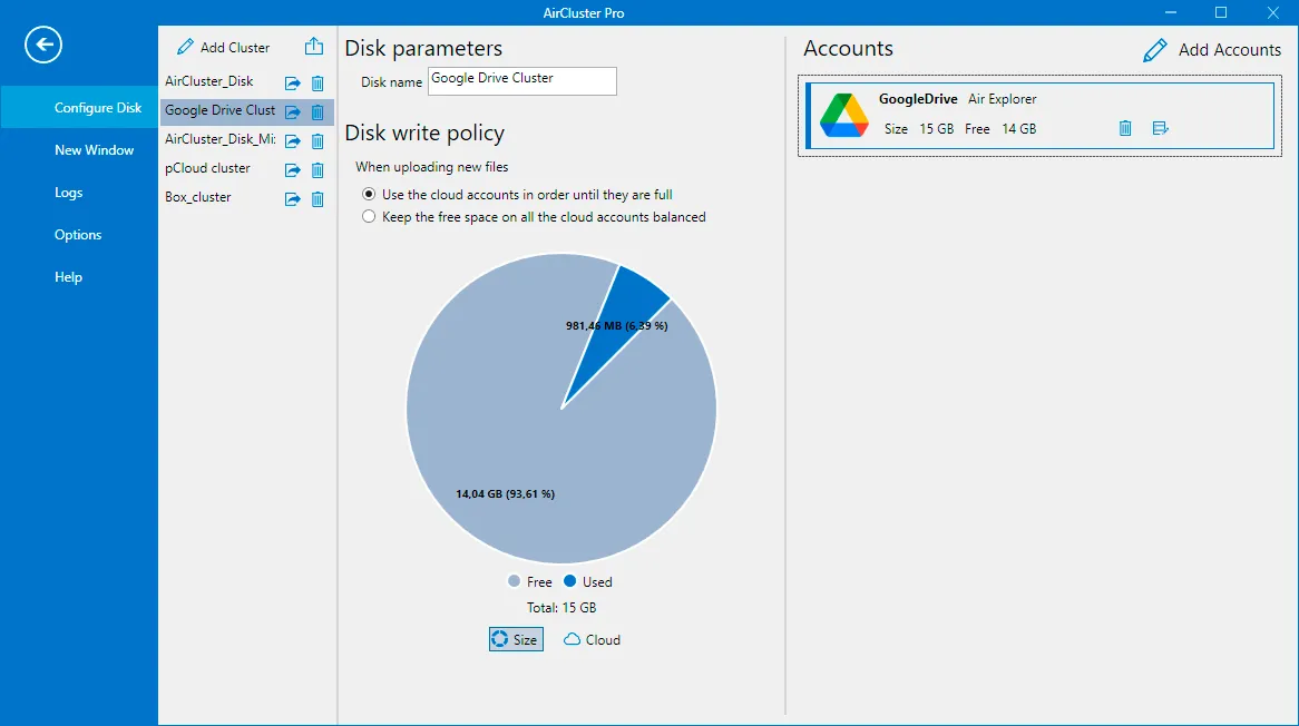 Add Google Drive accounts to Air Cluster