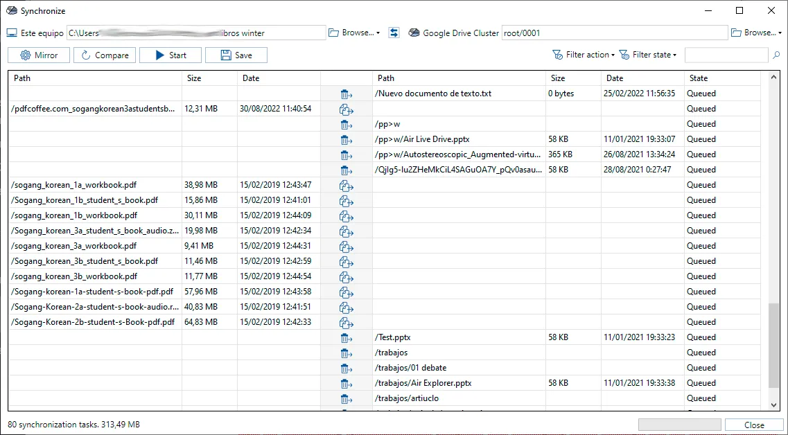 Create a sync in Air Cluster