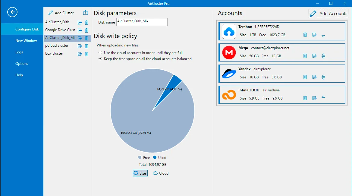 Air Cluster lets you combine several cloud drives into one unified cluster