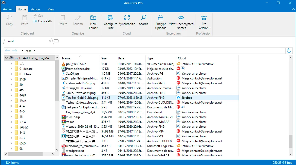 Air Cluster pools your cloud storage into one large virtual drive